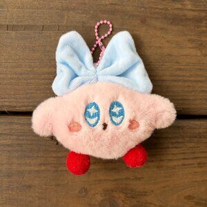 Kirby with Blue Bow Keychain